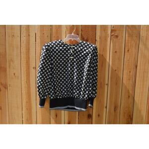 Vintage 1980s 1990s Evanna Black White Blouse